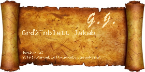 Grünblatt Jakab névjegykártya